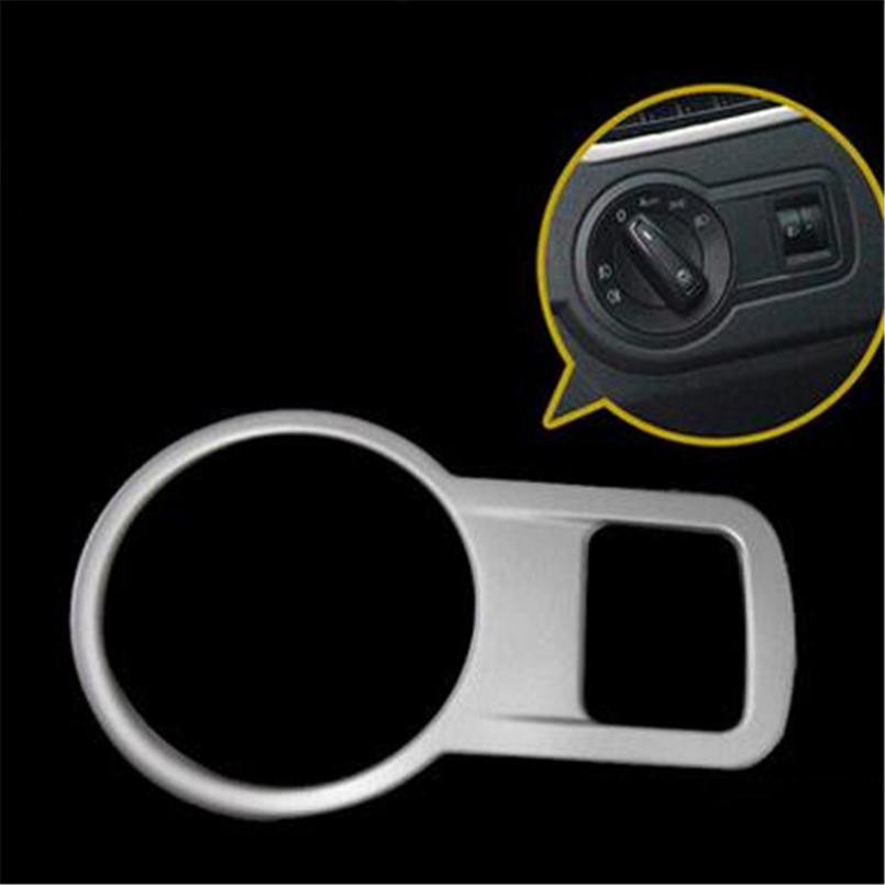 Cotochsun Car Interior Headlight Switch Decorative Frame stainless steel case Fit For VW Volkswagen Polo 2011-2018 Car Styling B Type matte