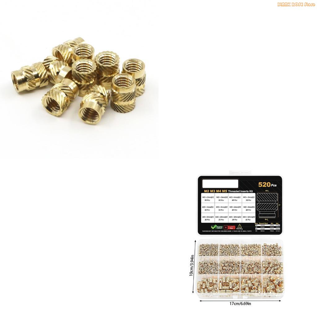

K1AE 520pcs Metal Knurled Insert Nut for Easy Plastic Embedding in DIY Projects China Mainland