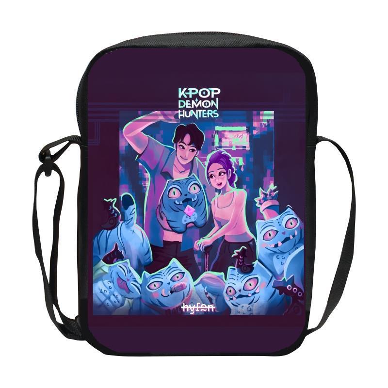 1 шт. Y2K Девочки Сумка через плечо Kpop Охотники на демонов Женские сумки кроссбоди Каваи Мультяшная сумка с принтом Подарки на день рождения