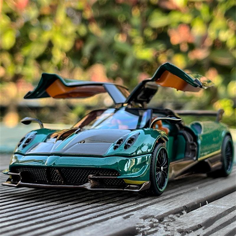 1/24 Pagani Huayra BC Alloy Sports Model Diecast Metal Racing Car Vehicles Model Simulation Sound Light Collection Kids Toy Gift