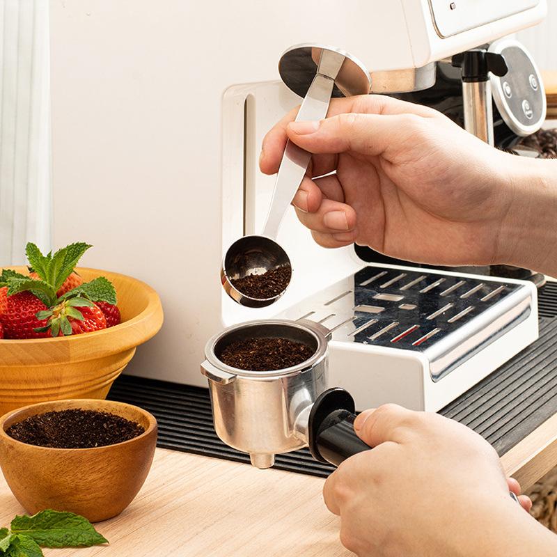 2-in-1 Stainless Steel Coffee Scoop 15/20/30ml Tamping Dual-Purpose Coffee Spoon Powder Hammer Tamper Measuring And Tamping