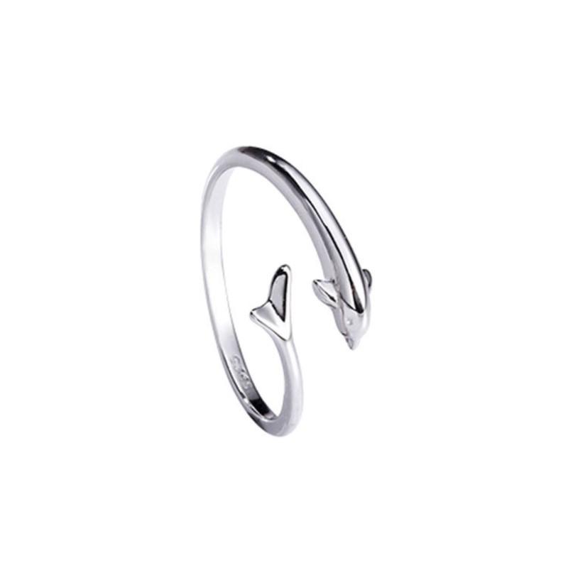 Neuer beliebter Modeschmuck Niedliches Tier Kupfer Schmuck Persönlichkeit Delfin Fisch Exquisite Öffnungsringe R021