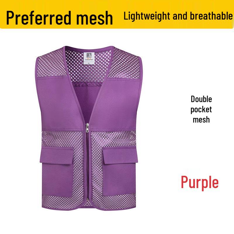 Custom Mesh Breathable Volunteer Vest with Logo for Events and Workwear