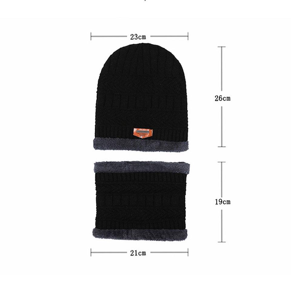 Getinfit 1Pcs Winter Velvet Thickened Warm Woolen Hat  2-Piece Windproof Cold Proof Scarf Integrated Knitted Hat Woman Men
