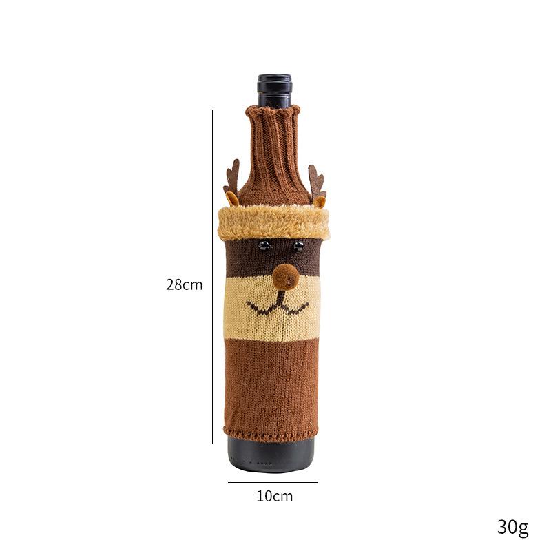 Christmas Wine Bottle Sleeve: Knitted Santa & Snowman Covers for Festive Decor