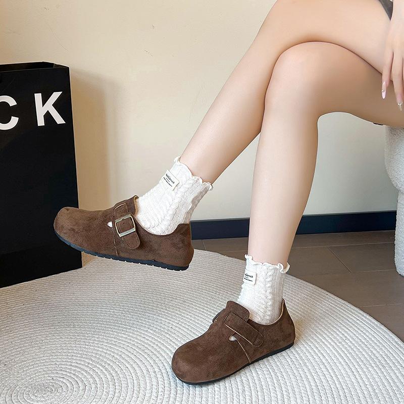 All-inclusive women s new spring and autumn flat-soled single shoes, one pedal, soft-soled women s shoes for pregnant women 41 коричневый