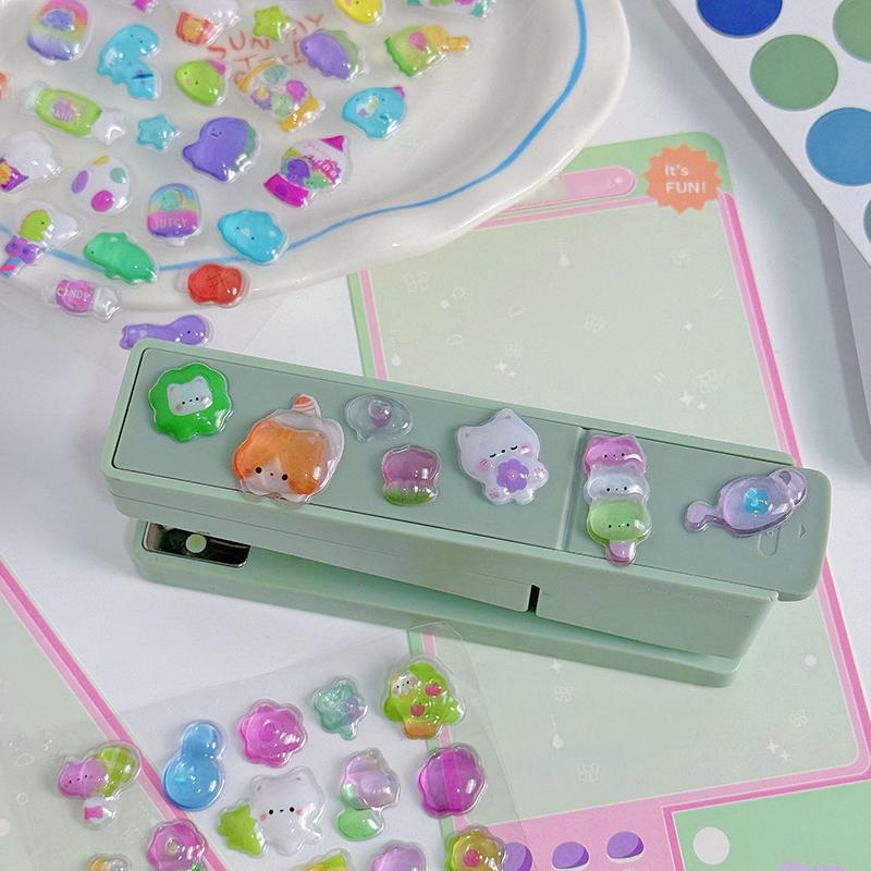 1Sheet Colorful 3D Relief Sticker Cute Animal Emboss Sticker Creative Stationery Journal Phone Case Computer DIY Decorations ZYF