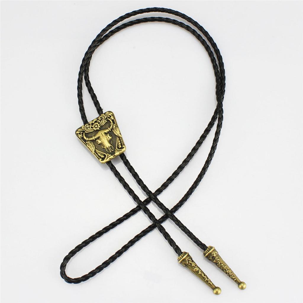 Vintage Western Cowboy Bolo Tie Longhorn Necktie Punk Necklace Costume Accessory American Bola Tie Western