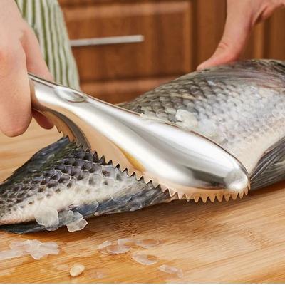 Stainless Steel Fish Scale Cleaner Scraper Fish Scale Peeler Remover Tool Fishes Skin Steel Fish Shaver Remover Cleaning Brush CDN