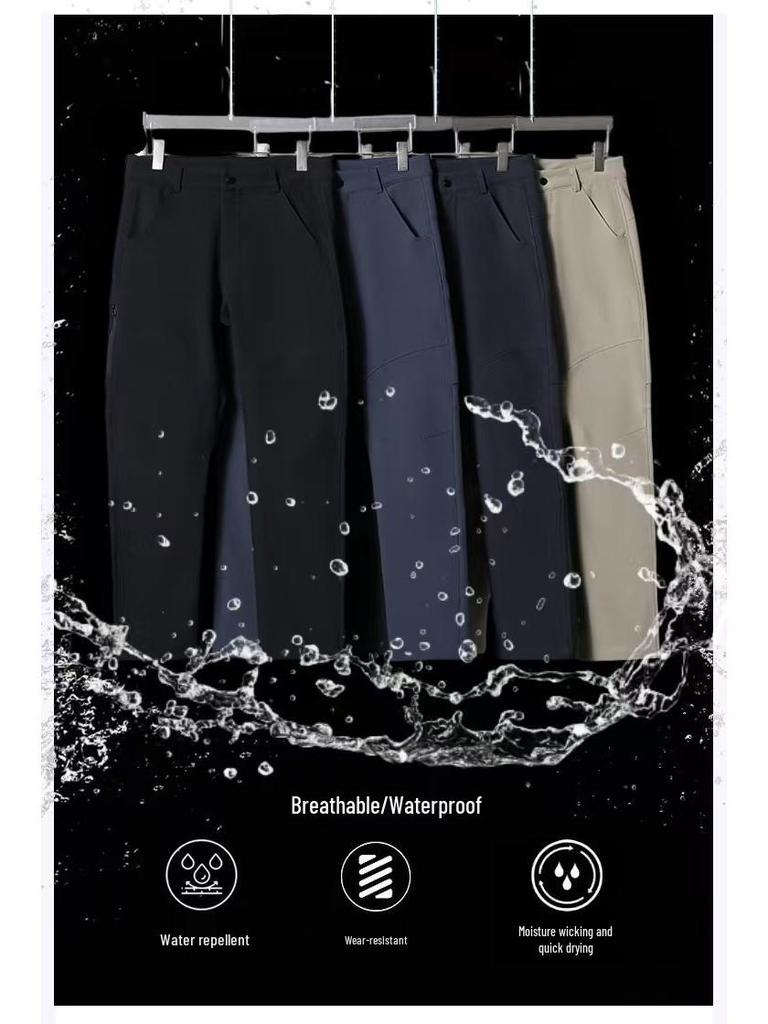 Tsutaya High-End Urban Outdoor Fleecem podšívkované Softshellové Větruodolné Pracovní a Turistické Kalhoty