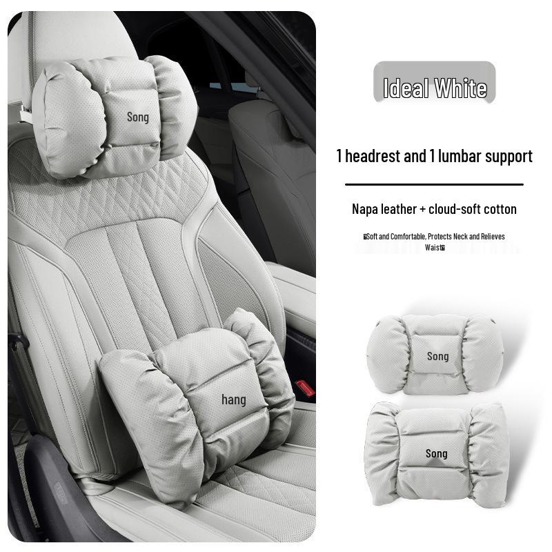 Red Lumbar Support for BYD Car Models (Qin/Song/Yuan PLUS/Han) with Integrated Headrest Sports Seats