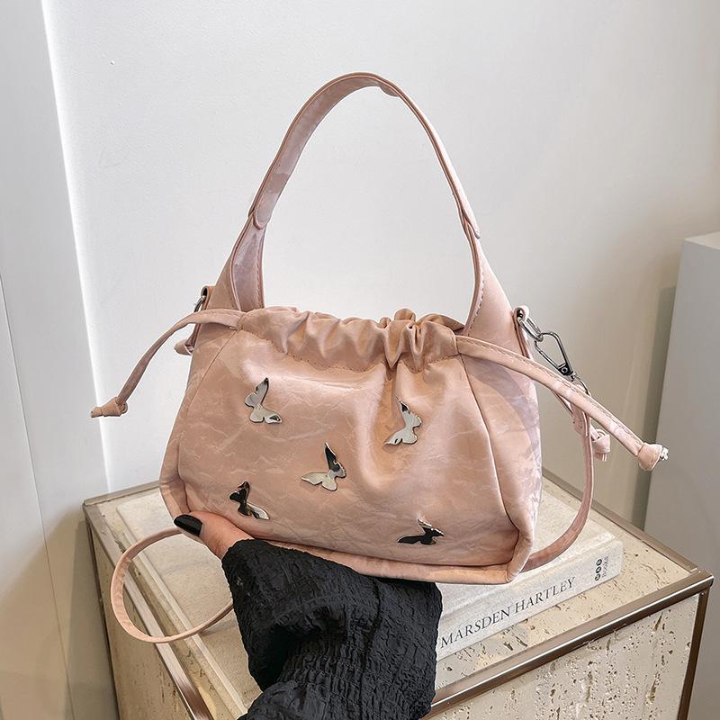 Chain Bucket Bag Women's 2025 New Niche Design Crossbody Bag Fashion Folded Bag