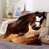 3D Home Cartoon Printed Horse Blanket Picnic Blanket Warm Flannel Soft and Comfortable Home Travel Birthday Gift retro#Color_17,Size_100X130CM