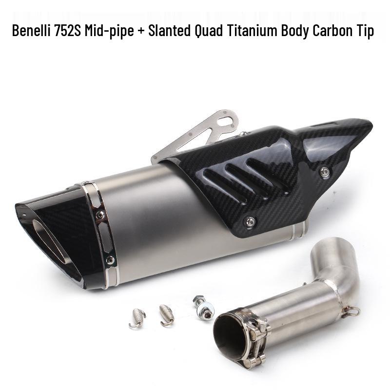 Benelli 752S Stainless Steel Mid Slant Scorpion Carbon Fiber Exhaust