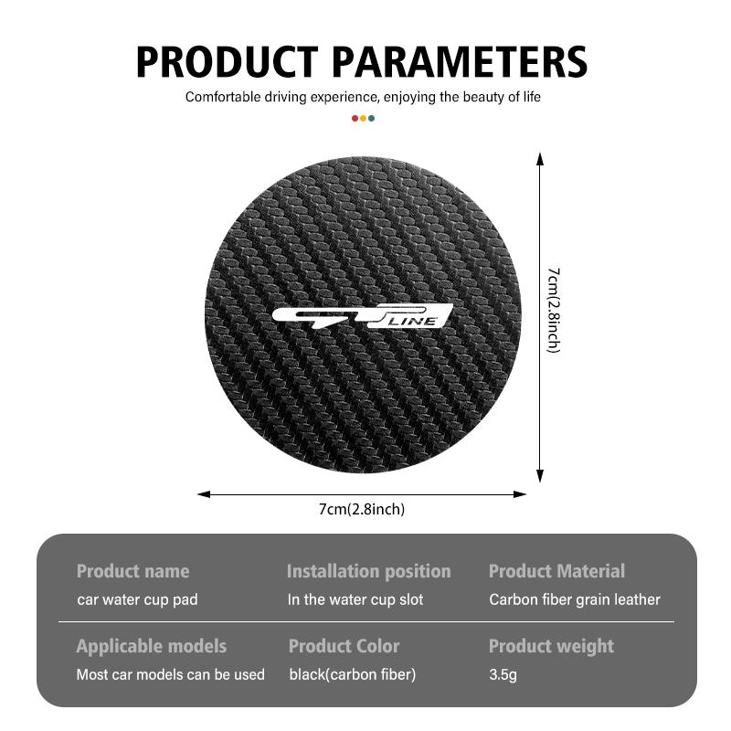 Cotfud1 For KIA Car Carbon Fiber Coaster Non-Slip Mat Water Cup Anti-Slip Cup Pad Auto Accessories Proceed Sorento Cerato Optima