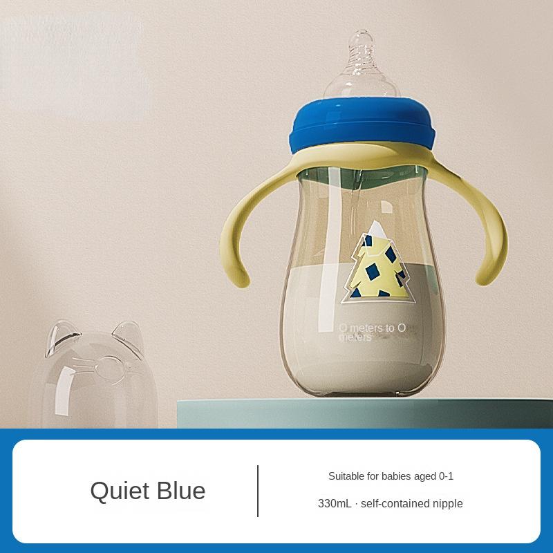 160/240/330ML Baby Bottles Feeding Bottle Baby Wide-caliber Milk Bottle with Straw Handle Newborn Baby Straw Bottle Accessory