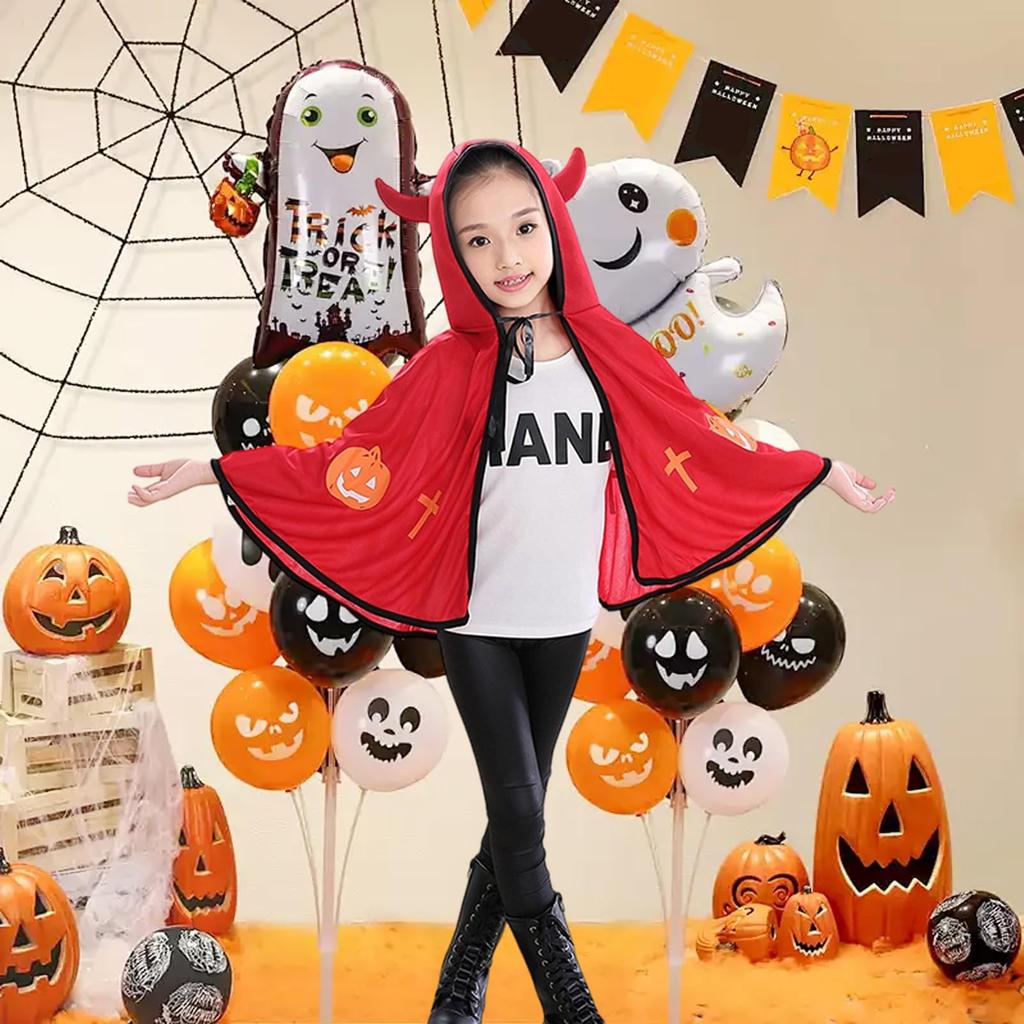 Harsever Devil Cloak for Boys and Girls, Available In 4 Colors, Cute Halloween Costume for Kids, Cosplay, Parties, Events, Unisex, Hooded, Perfect
