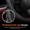 Suitable for Citroen Steering Wheel Cover, Wave-Shaped Sporty Design, Breathable Leather, Segmented Anti-Slip Sweat-Absorbing Steering Wheel Prot