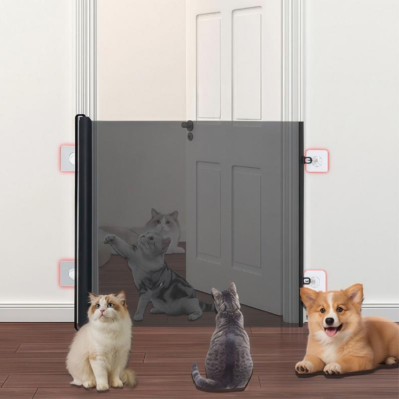 Retractable Gate Indoor Mesh Baby Gate Retractable Deck Fence Doggy Barrier Outdoor Cat Enclosures Stair Dog Playpens for Home