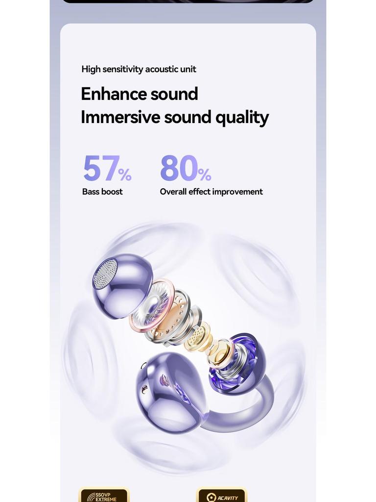Auricular Bluetooth Inalámbrico M91 con Clip para la Oreja y Traducción por IA, Larga Duración de la Batería y Diseño Elegante