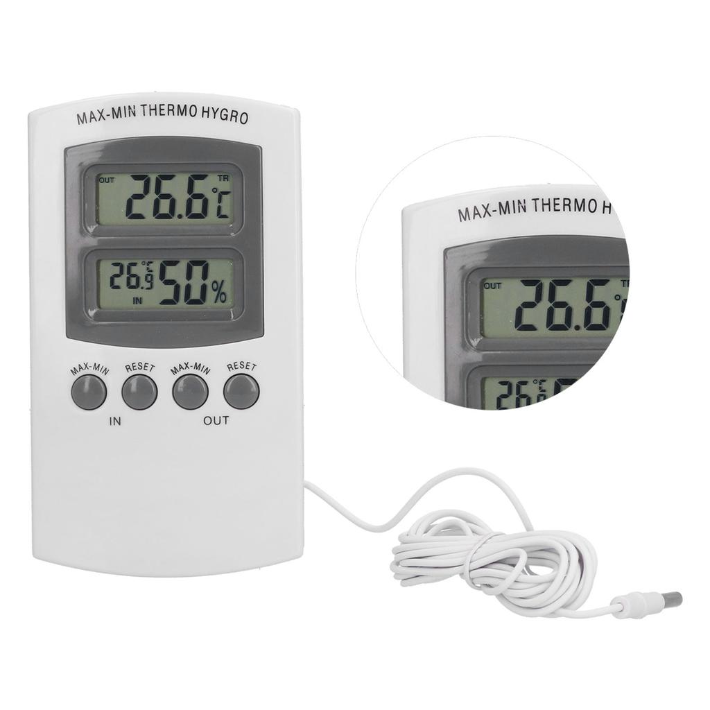 LCD Temperature and Humidity Monitor WallMountable Wired Flower Planting Hygrometer for Home