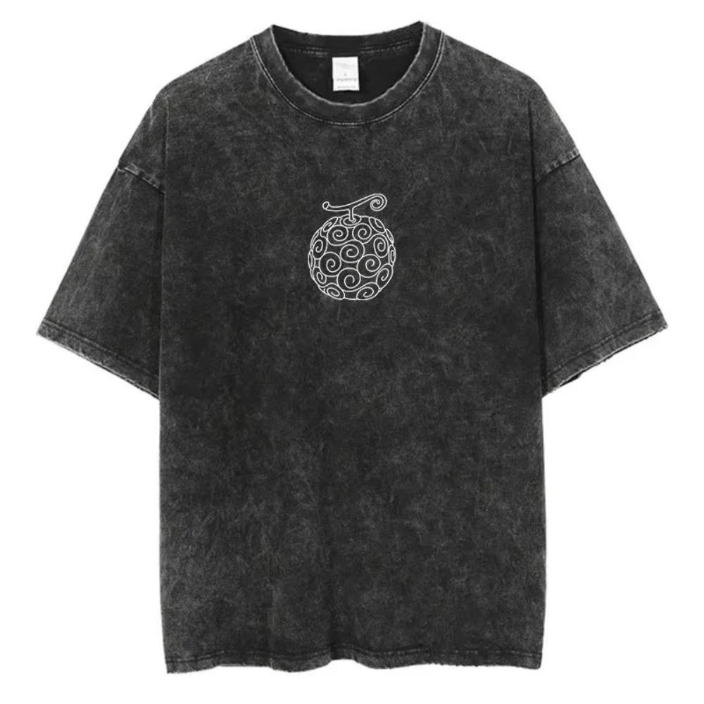 

Unisex One Piece Oversized Washed T Shirt Anime Vintage Gothic Graphic Print Short Sleeve Streetwear Y2K Summer Casual Workout M
