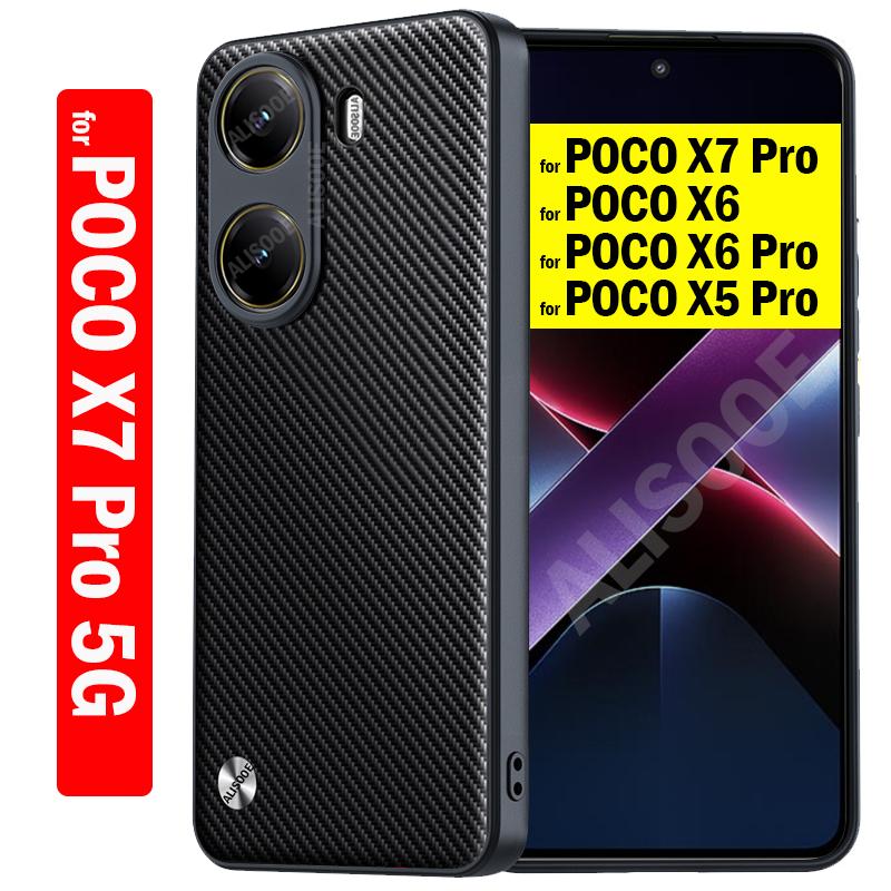 Shockproof Funda for POCO X7 Pro 5G Case Luxury PU Leather Hard Plastic Cover for Xiaomi POCO X7 X6 X5 X4 Pro F6 Pro Capa