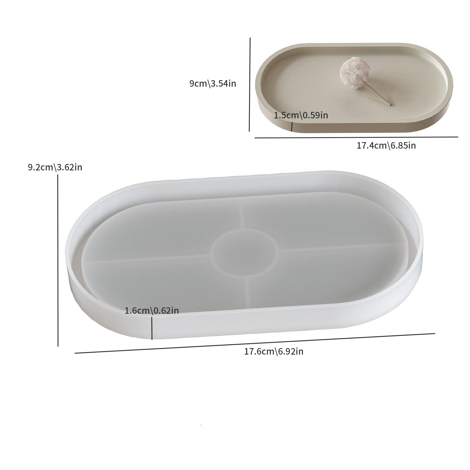 Silicone Mold Reusable Resin Mold Elliptical Tray Mold Flexible For Snack Supply Resin Art Home Decor