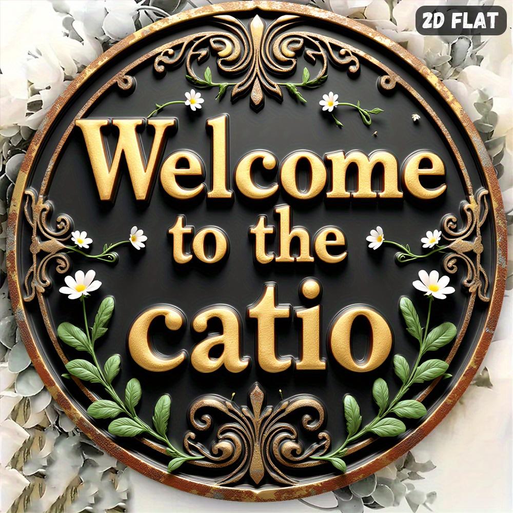 D Flat D Flat pc Creative Canvas Round Aluminum Sign Vibrant Colors Metal Sign Inspiring Quotes Rustic Metal Wall Art