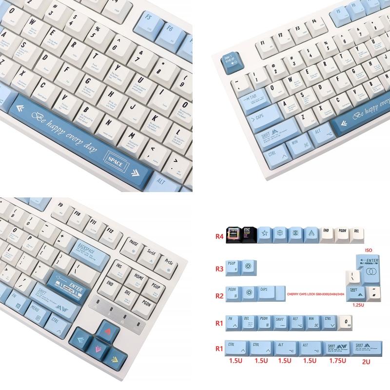 136 Keys Customized Programmer for Key Cap PBT Dye Subbed Keycap Cherry Profile for Key Cover for Mechanical Keyboard DZ