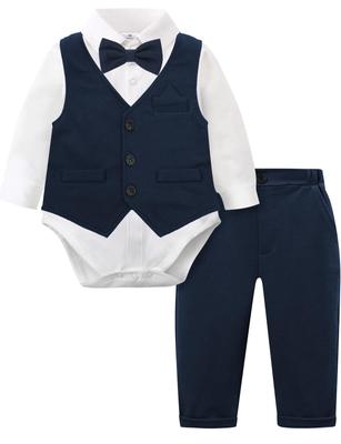 Formal Baby Baby Suit Kids Kindergarten Shrine Graduation First Half Top and Bottom Baby Commemorative Winter [TickElf] Boys' Clothes, Children's