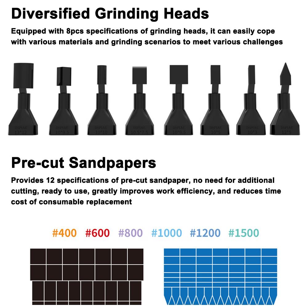 DSPIAE Elektrischer Schleifstift mit Hin- und Herbewegung, Modell DIY Schleif- und Poliermaschine, 3 Geschwindigkeiten