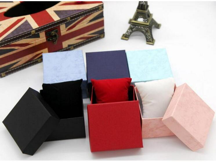 Black Paper Gift Watch Box with Lid and Base