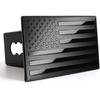 Bonrcea American Flag Metal Trailer Hitch Cover for 2 inch Receivers Matte Black