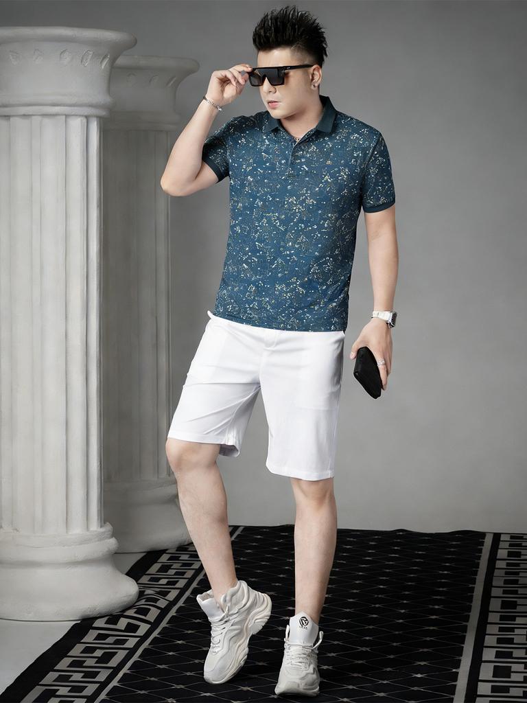 European Summer Polo Shirt Short-Sleeved Men's Top 2026 New Trendy Floral Lapel Half-Sleeved T-Shirt Men's Clothing