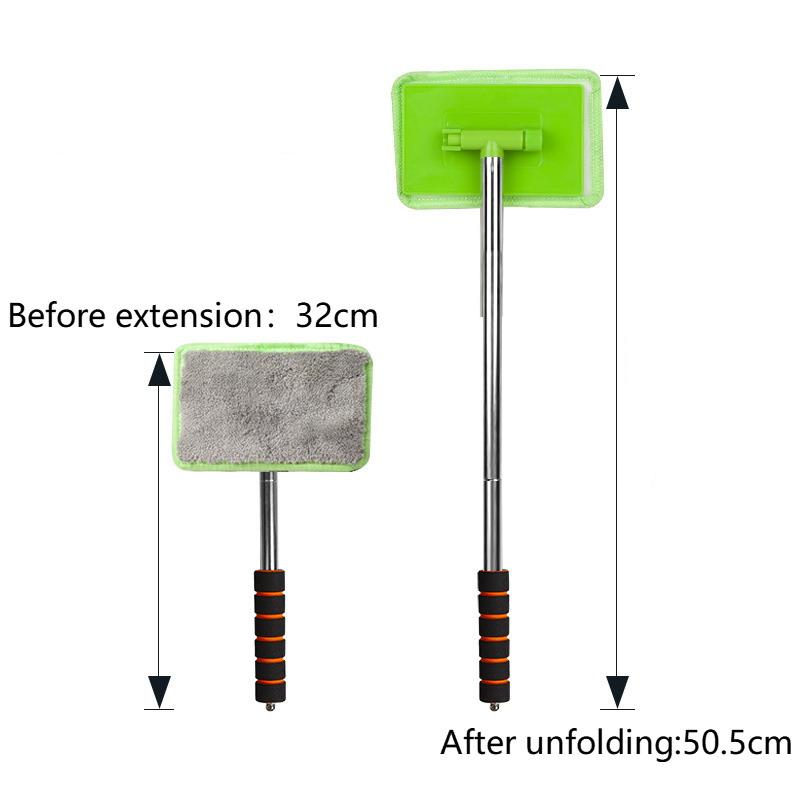 Car Windshield Glass Wiper Cleaner Telescopic 1 Set With Solid Metal Pole Auto Defogging Tool for Car Exterior Window Stain Removal