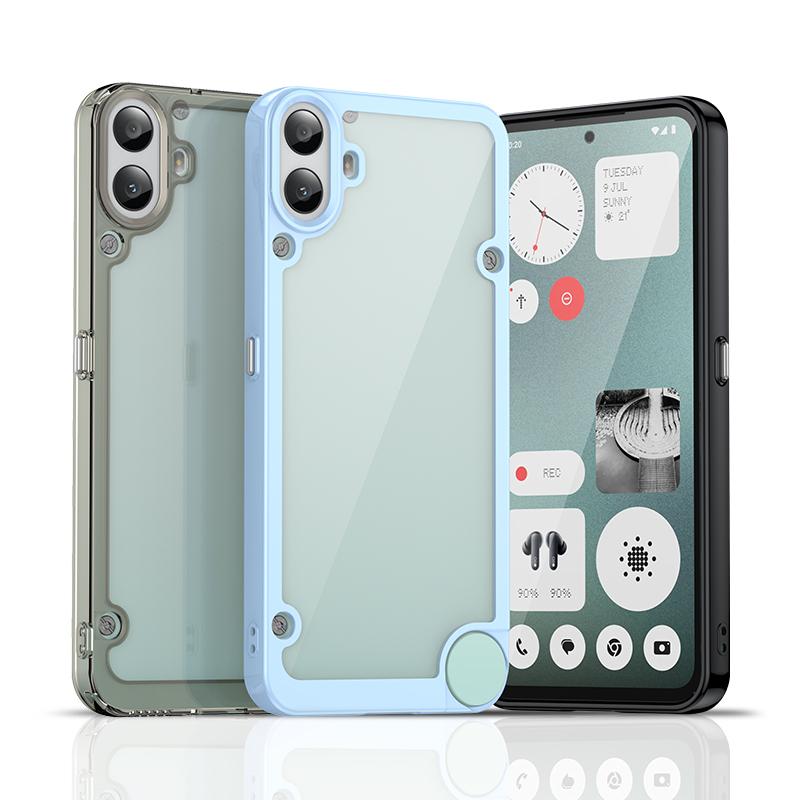 Acrylic Shockproof Phone Case for Nothing CMF Phone 1 Transparent Candy Color Frame Back Cover for Nothing Phone 2A 2 1