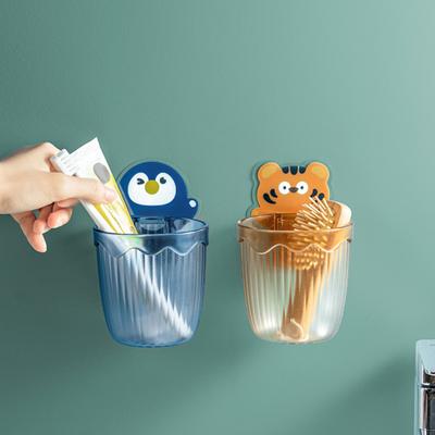 Organization Punch-free Durable Waterproof Lovely Cartoon Toothpaste Storage Rack Toothbrush Shelf