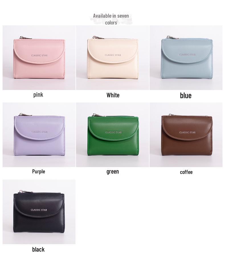 Korean Women's Solid Color Coin Purse: Multifunctional, Large Capacity Card Holder