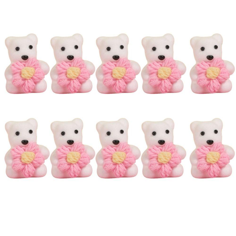 10pcs/bag Plush Doll Mini Bear Flower Bouquet Plush Animal Cartoon Bouquet Doll  Girl Birthday Gift