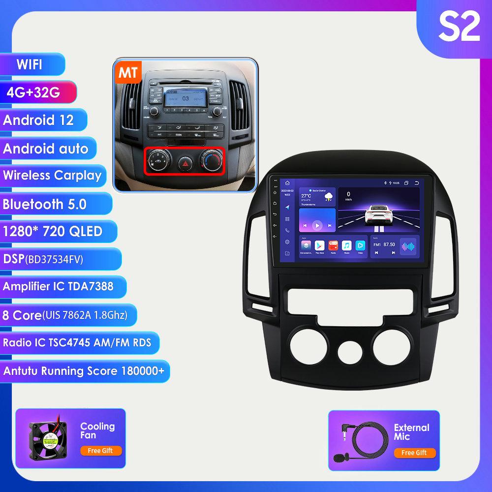 2din Android Autoradio pentru Hyundai I30 Auto Manual 2006-2012 AT MT Radio Auto Multimedia Video Player GPS Nav Unitate Principală Carplay 4G Ecran inteligent