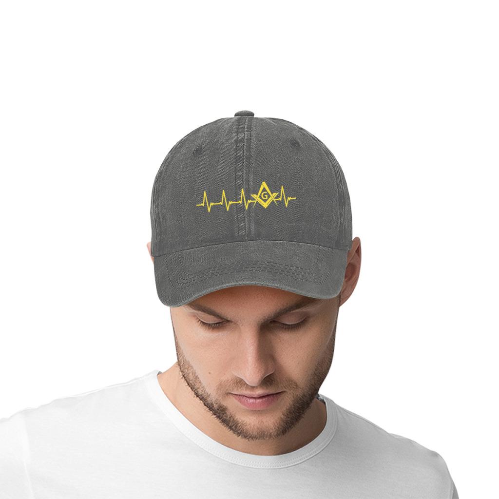 Summer Cap Sun Visor Ekg Heartbeat Masonic Hip Hop Caps Freemason Gold Square Compass Cowboy Hat Peaked Hats