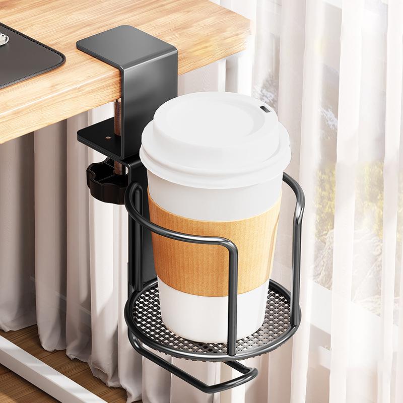 2 In 1 Desk Cup Holder With Headphone Hanger Holder, Anti-Spill Cup Holder-360Degree Rotation Stand Hook Suitable For Coffee Mups