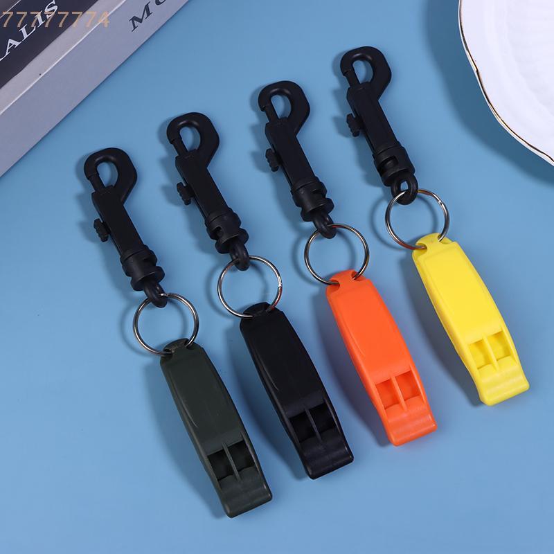 Set of 2 Hook-Attached Safety Whistles for Emergency Situations; Ideal for Outdoor Adventures