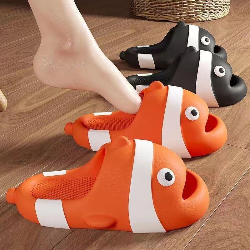 Clownfish Kids' Cartoon Slippers - Non-Slip Indoor Summer Footwear for Boys, Girls & Parent-Child Families