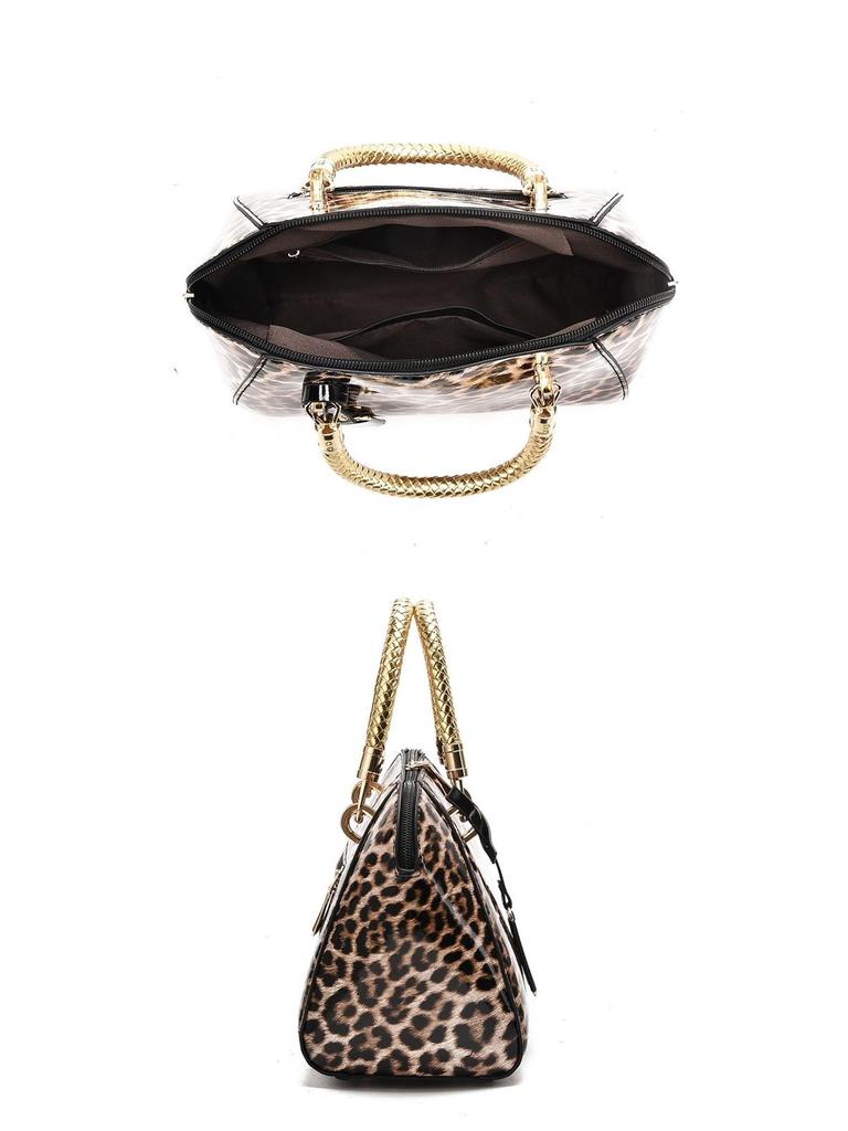 2025 Leopard Print Versatile Handbag: White & Khaki Crossbody Shoulder Bag for Women