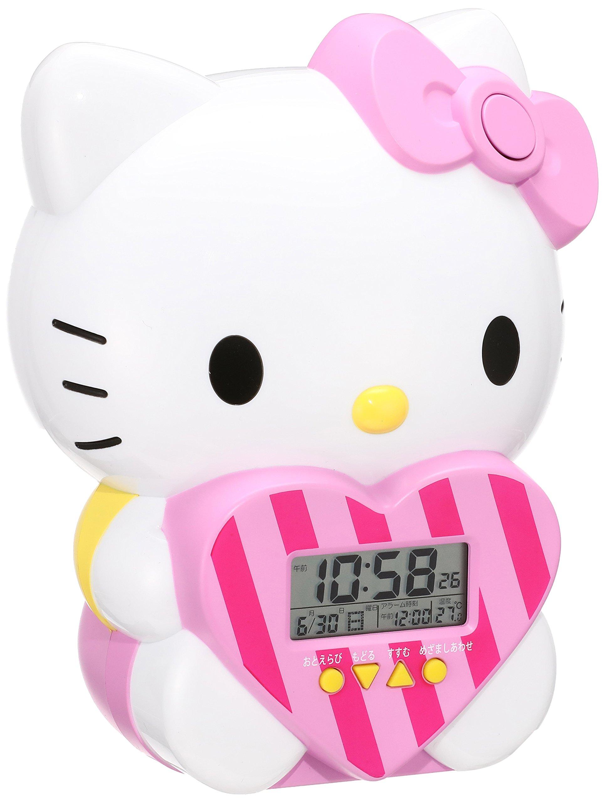 Seiko Clock Hello Kitty Character Alarm Clock Talking Alarm Digital Temperature Display JF375A SEIKO белый