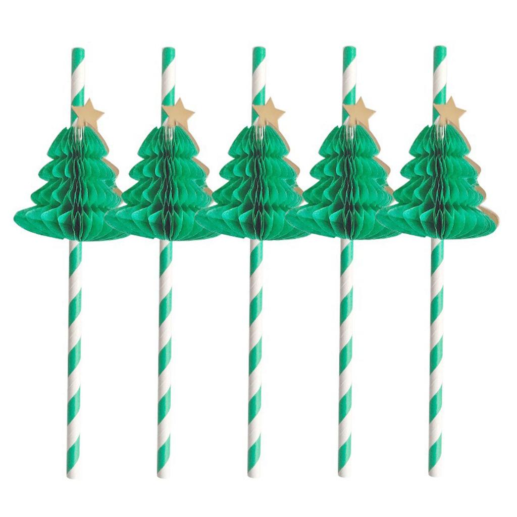 50PCS Paper Honeycomb Straws Holiday Party Decoration Disposable Drinking Tubularis Party Suppliers