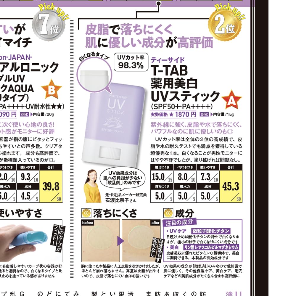 Medicinal whitening UV stick formula that is gentle on the Tone up 50g Featured in [Quasi-drug] (non-chemical skin) Fragrance-free, colorant-free