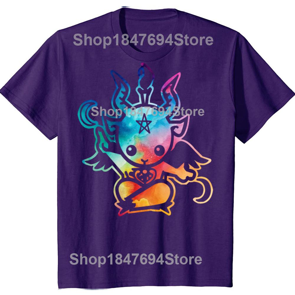 New Summer Style Satanic Goat Baphomet Cartoon T Shirt Men Cotton Short Sleeve Printed T-shirt Brand Tshirt Mens Clothing